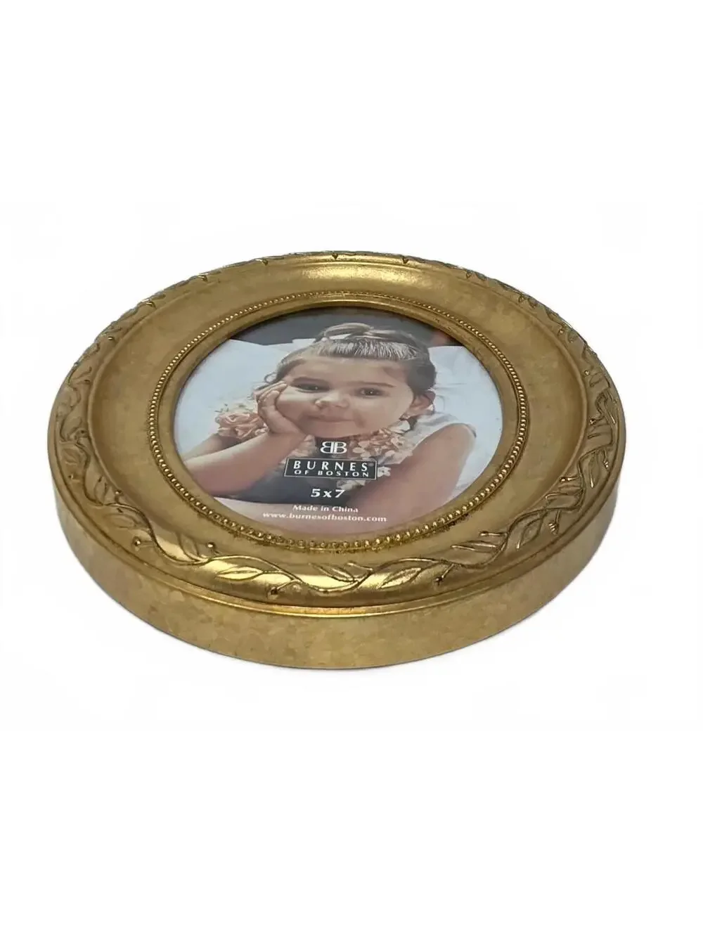 Vintage Burnes of Boston Gold Oval 5x7 Picture Frame 2001